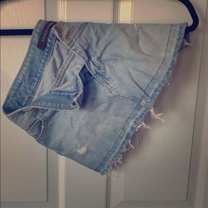 Light wash denim Mini skirt